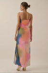 Colorburst Tie-Dye Mesh Maxi Dress- Multi