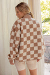 Checkered Snap Fleece Jacket