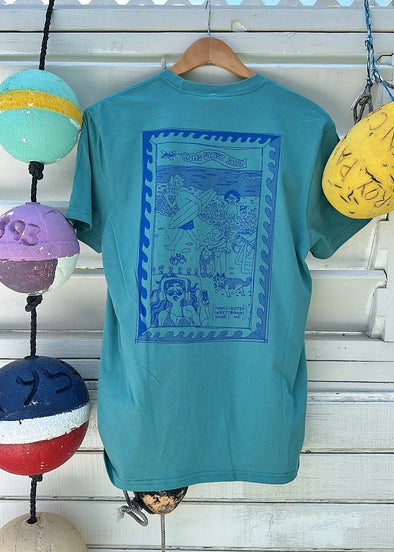 Mom's Beach Doodle Tee- Seafoam