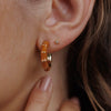 Vintage Hoop Earrings - Brown Enamel