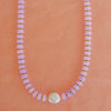 Gemstone & Pearl Beaded Necklace- Dew Drop Lilac