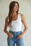 Double Layered Seamless Top- White