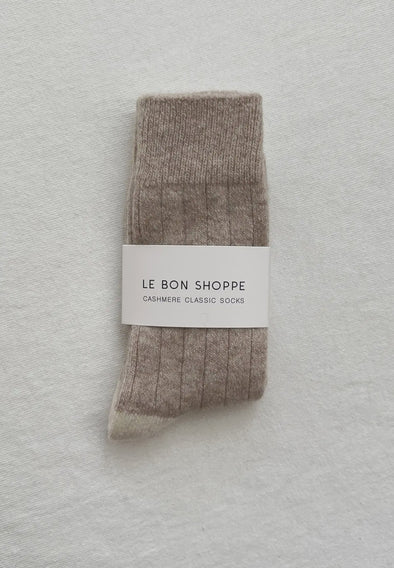 Le Bon Shoppe Classic Cashmere Socks- Fawn