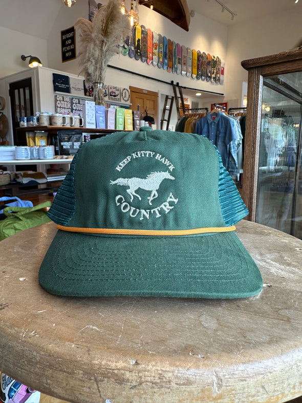 Mom's KKHC Horse Emblem Brushed Cotton Trucker- Hunter/Gold Rope