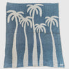 Dancing Palms Plush Throw- Light Blue