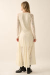 Sifer Floral Lace Maxi Dress- Cream