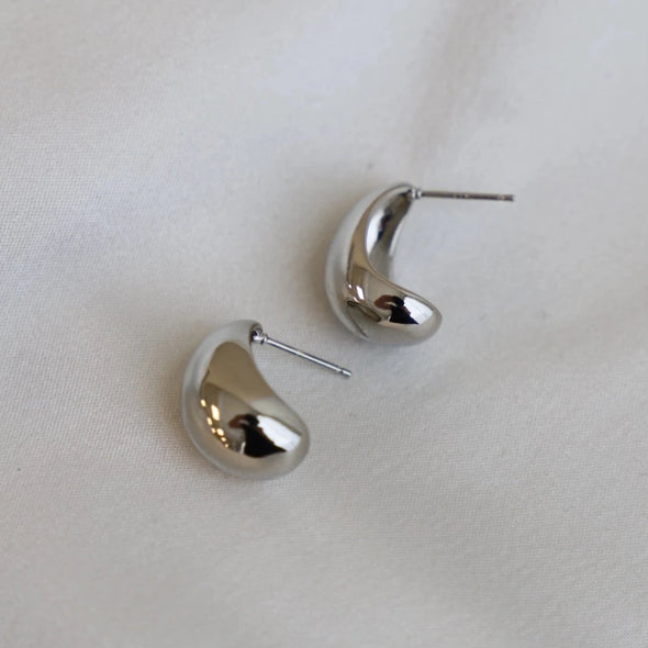 Silver Bonnie Chunky Teardrop Earrings