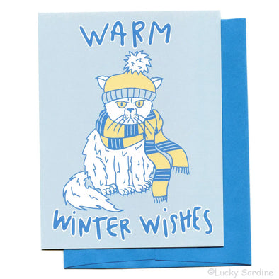 Warm Winter Wishes Funny Greeting Card