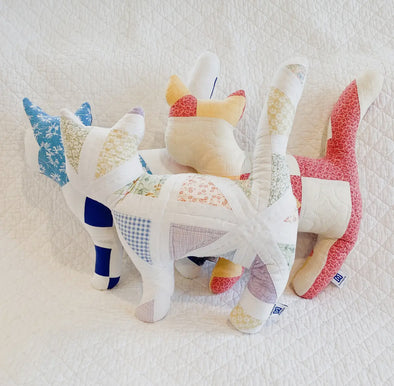 VIntage Quilt Stuffed Cat