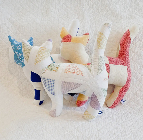 VIntage Quilt Stuffed Cat