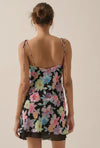 Not Your Mom's Floral Chiffon Mini Slip Dress- Black Floral