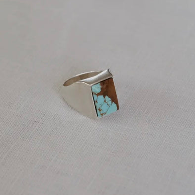 Sterling Silver Vasquez Ring- #8 Turquoise