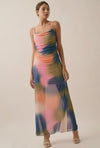 Colorburst Tie-Dye Mesh Maxi Dress- Multi