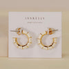Vintage Hoop Earrings - Cream Enamel