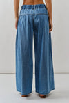 Genevieve Pleated Wide Leg Trouser-Denim