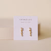 Mini Baguette Drop Earrings- White