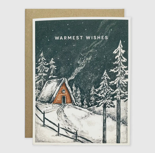 Snowy Cabin Holiday Greeting Card BOX SET of 8
