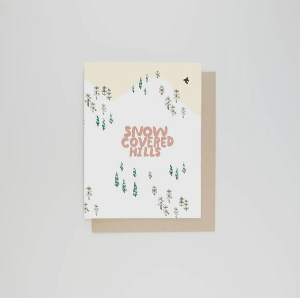 Snow Covered Hills Greeting Card