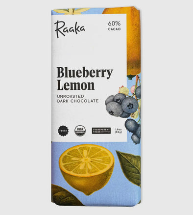 Raaka 1.8oz Limited Batch Blueberry Lemon Chocolate Bar