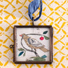 Cerise Folk Bird ~ Art Locket Ornament