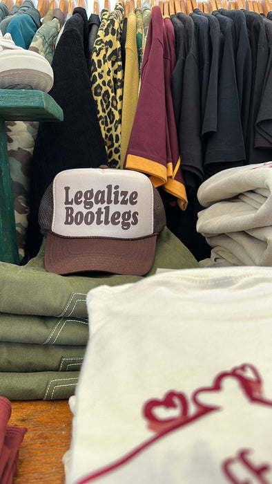 Market x Secret Club Legalize Bootlegs Trucker Hat- Brown/Khaki