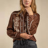 Dakota Embroidered L/S Shirt- Mocha