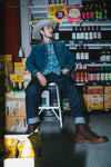 Durango Flannel- Blue/Cream