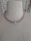 Gemstone & Pearl Beaded Necklace- Dew Drop Lilac