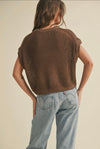 Dolman Sleeve Knitted Top- Espresso