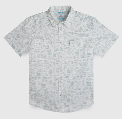Serape Pearl Snap S/S Shirt- Southwestern Waves Print