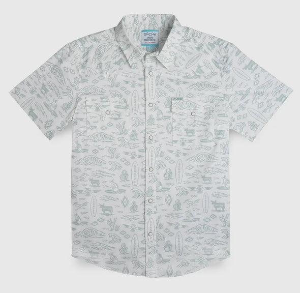 Serape Pearl Snap S/S Shirt- Southwestern Waves Print