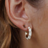 Vintage Hoop Earrings - Cream Enamel