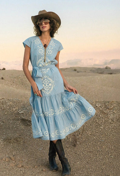 The Emilia Dress- Azure/ Light Blue