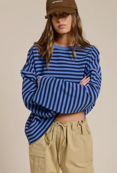 Hasley L/S Top- Blue/Navy