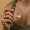 Crescent Moon Gold Coin Necklace