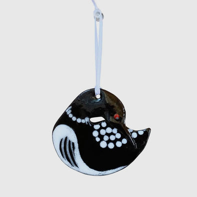 Ceramic Round Loon Ornament