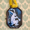 Festive Hare ~ Lg. Art Locket Ornament