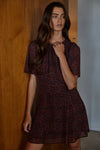 Floral Print Mini Dress- Black/Multi