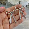 Silver Tone Bow Earrings