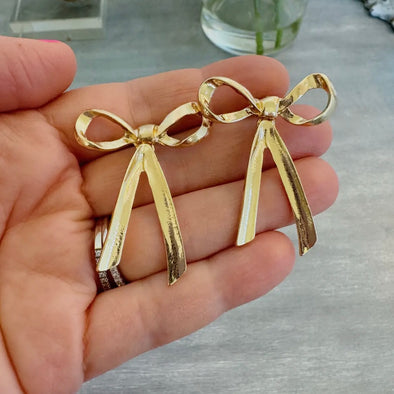 Gold Bow Earrings