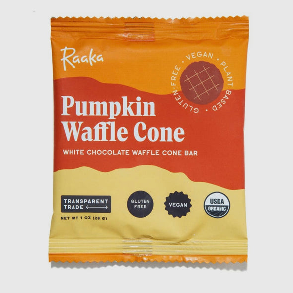 Raaka Pumpkin White Chocolate Waffle Cone Bar
