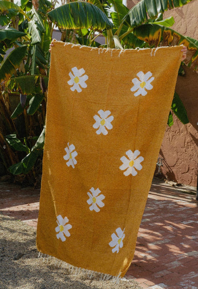 Flora Gold Heavyweight Mexican Blanket