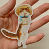 Jug Band Cat Die Cut Vinyl Sticker
