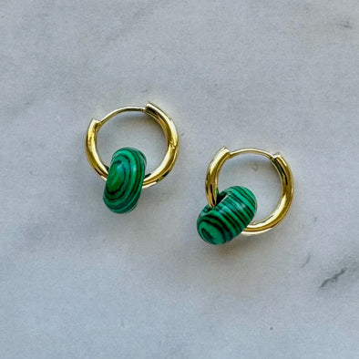 Eva Earrings- Malachite