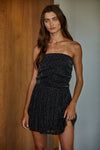 Lurex Sparkle Mini Dress- Black