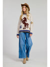 Prairie Ride Pullover Sweater- Taupe/Blue