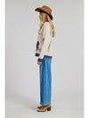 Prairie Ride Pullover Sweater- Taupe/Blue