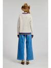 Prairie Ride Pullover Sweater- Taupe/Blue