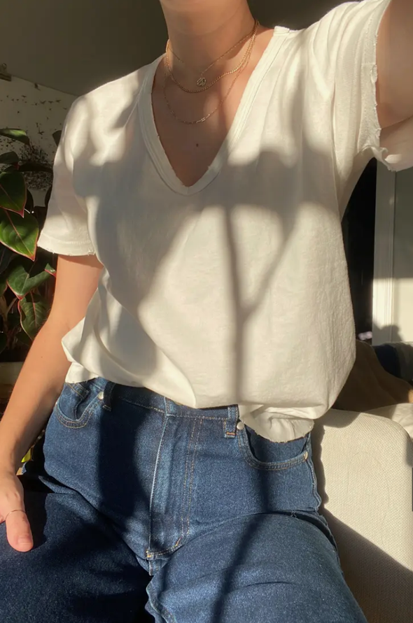 Le Bon Organic Cotton La Vie Tee- White