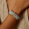 Amazonite Stone Mandala Stretch Bracelet